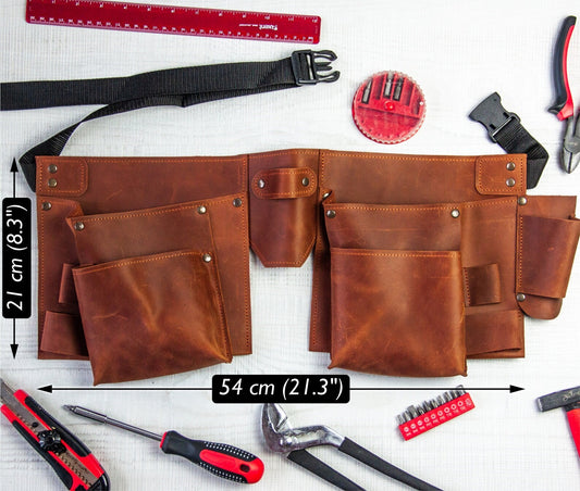 Pochette à outils en cuir pour menuisier et plombier
