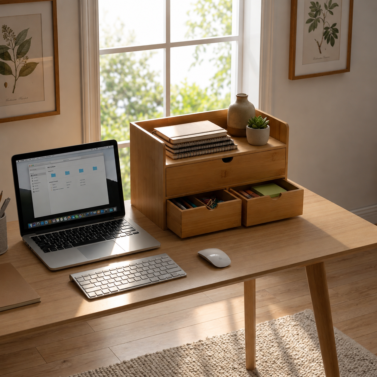 Boîte de Rangement à 3 Tiroirs pour Bureau, Maquillage et Accessoires