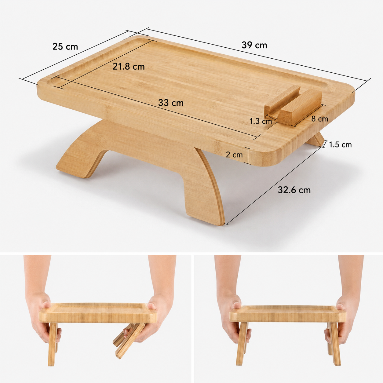 Table d’Accoudoir de Canapé avec Support Rotatif