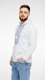 Hoodie Blanc Brodé – Élégance Traditionnelle & Confort Moderne