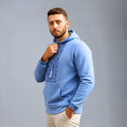 Hoodie Bleu ciel à Broderie Traditionnelle