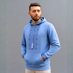Hoodie Bleu ciel à Broderie Traditionnelle