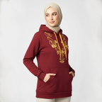 Hoodie Grenat Brodé – Style Traditionnel & Confort Moderne
