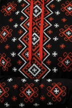 Hoodie Noir Brodé Traditionnel en Montoner Turc