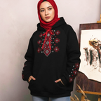 Hoodie Noir Brodé Traditionnel en Montoner Turc