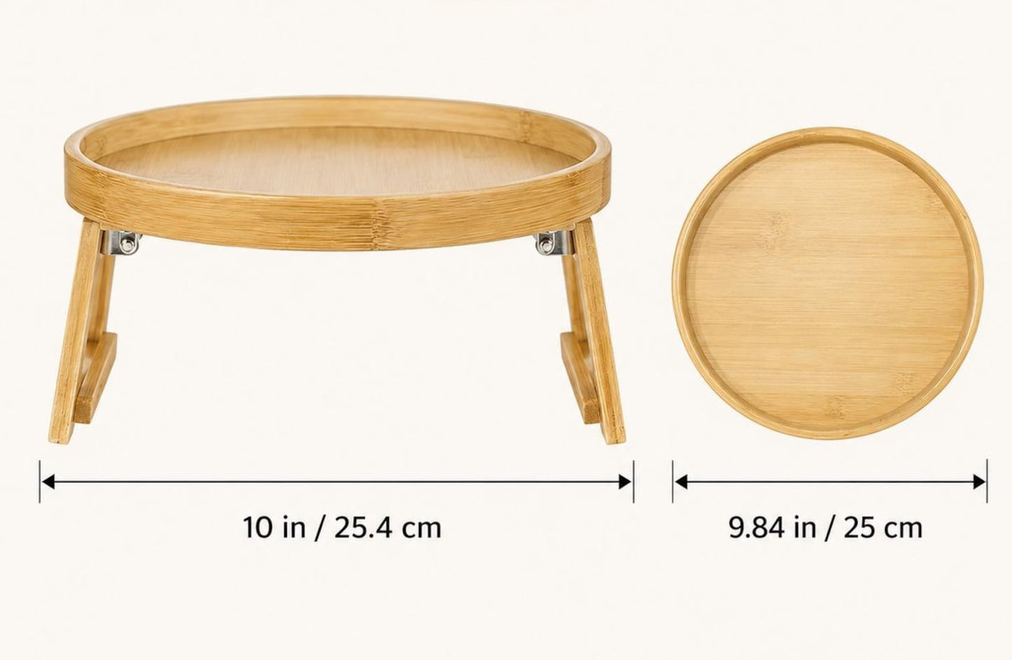 Table d'Accoudoir Ronde en Bambou